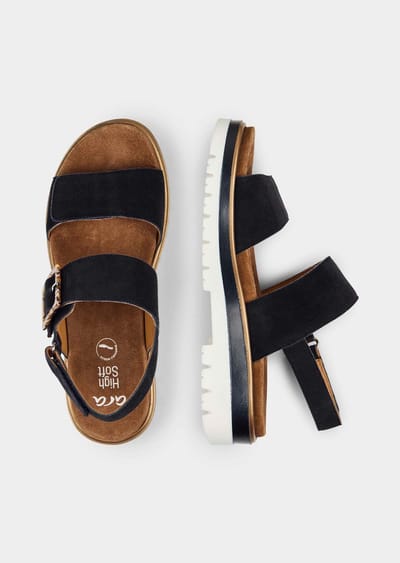 Sandalen met decoratieve siersluiting - blauw - Gr. 42 van Goldner Fashion
