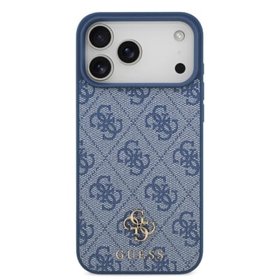 Guess Back Cover Case - iPhone 17 Pro - Blauw - MagSafe-compatibel - Slank ontwerp met metalen logo