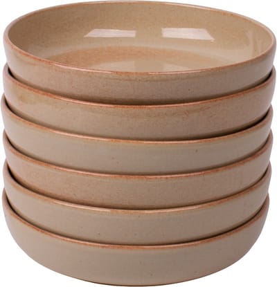 Kade 171 Maia diepe borden 6 stuks 18,5 cm - pastaborden beige Portugees stoneware (zandkleurig)