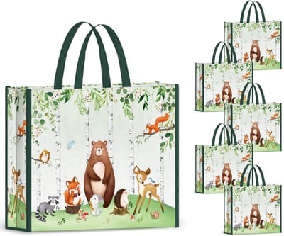 Dailygoods- Boodschappentas Opvouwbaar - Herbruikbare Draagtas - Wasbare Boodschappentas - Dierenpatroon - Stevige Handvatten - Duurzaam Materiaal