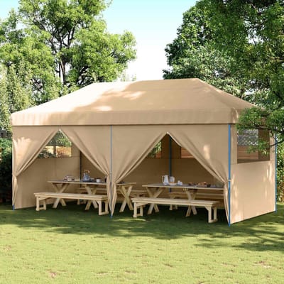 Opvouwbare Partytent - Pop-up Tent Paviljoen - Feesten Buitenshuis - Gepoedercoat Stalen Frame - 292 x 580 x 315 cm