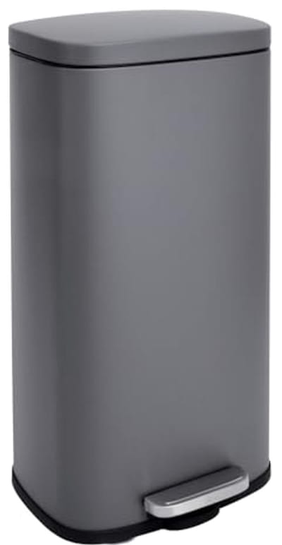 Vuilnisemmer 30 Liter met Pedaal en Softclose Deksel - Grijze Afvalcontainer voor Keuken en Kantoor