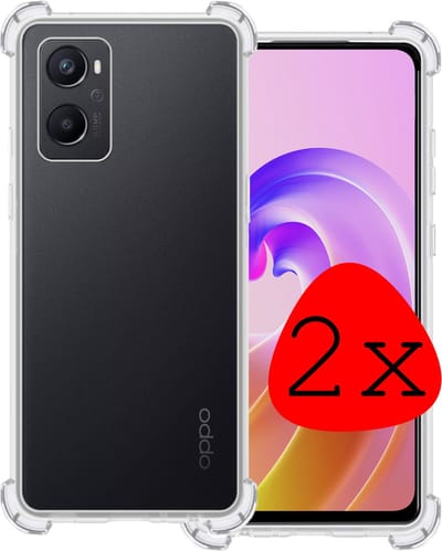 Hoesje 2 Stuks - Geschikt voor OPPO A76 - Sterk & Shockproof - Siliconen Case - Back Cover - Telefoon Hoes Shock Proof - Transparant