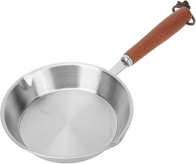 Roestvrijstalen Koekenpan - Antiaanbakpan - Snel Koken - Gelijkmatige Verwarming - 16CM - Zilver