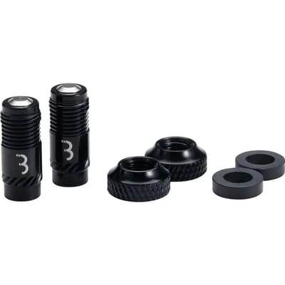 BBB Cycling CoreCap - Universele Ventiel Upgrade Set - 300% Meer Luchtstroom - Geschikt voor Alle Pompen - Presta naar Schrader Formaat - 2 stuks - Zwart - BTI-165