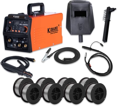 Kibani Lasapparaat MIG-300PRO - Incl. 8 Rollen Lasdraad - IGBT-Inverter-Technologie - Semi-Automatische Omvormer - Lasapparaat Elektrisch - MIG - MMA - TIG