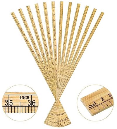 12 Stuks 39 Inch Houten Dubbelzijdige Meterstick voor School en Thuis