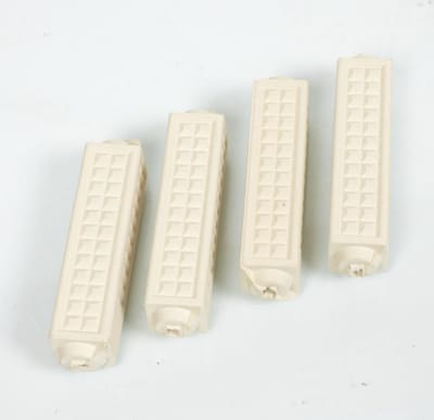 Jeu de 4 patins de pédales éclair blanc crème pour mobylette MBK cyclomoteur mob