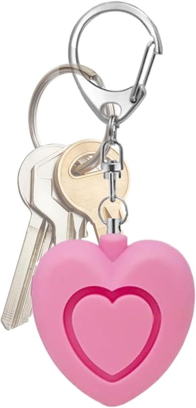Persoonlijk Alarm - Veiligheidsalarm Hartvormig - Persoonlijke Veiligheid - 125dB Geluid met Licht - 6 x 4.5 x 3 cm