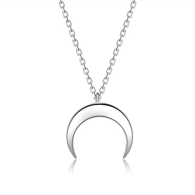 925 Sterling Zilveren Ketting Choker Kettingen Voor Vrouwen Minimalistische Maan Hangers Kettingen Schattige Romantische Zilveren Sieraden white