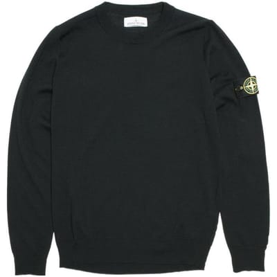 Stone Island Lichte Pure Wol Ronde Hals Gebreide Trui Heren trui Zwart 7715510C4-V0029 XL black