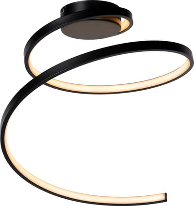Lucide MAXENCE - Plafonnière (Plafondlamp) - Ø 46 cm - LED 3 StepDim - 1x24W 3000K - Zwart