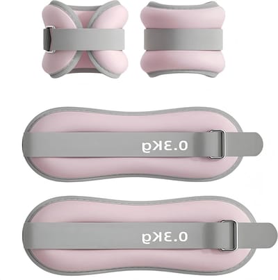 Set van 2 Pols- en Enkelgewichten voor Pilates en Fitness, Ideaal voor Armen en Benen, Roze