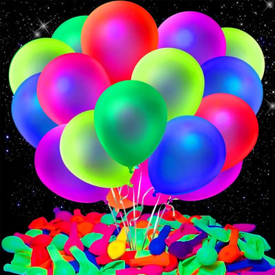 Dailygoods- Neon Ballonnen 100 Stuks - 25,4 cm - Fluorescerend - UV-Blacklight - Duurzaam - Geschikt voor Feestdecoratie - Feestballonnen