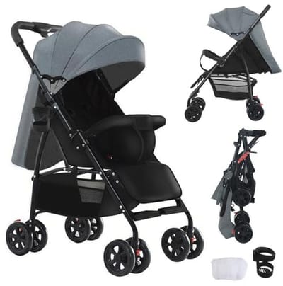 Ultralichte Kinderwagen 4,6 kg - Reisbuggy met Verstelbare Ligpositie en Compacte Ontwerp voor Pasgeborenen