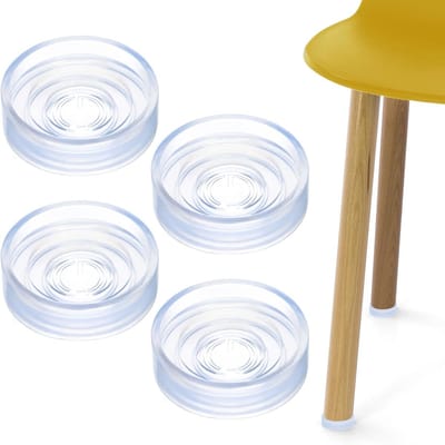 Set van 4 Transparante Meubelonderzetters, Diverse Diameters 20/30/40mm, Ronde Bescherming voor Houten en Steenvloeren, Ideaal voor Meubels en Vloerschade Preventie