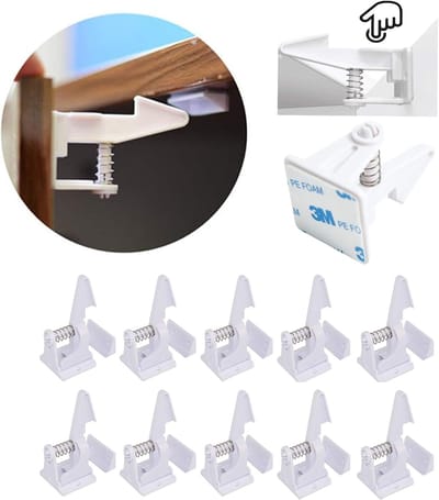Kinderslot Kastjes - Baby Beveiliging - Veilig Huis - Onzichtbaar Design - 10 Stuks - Wit