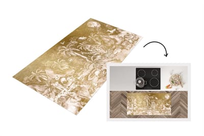 Keukenloper - Loper keuken - Kinderen - Jungle - Goud - 120x60 cm - Keukenloper vinyl