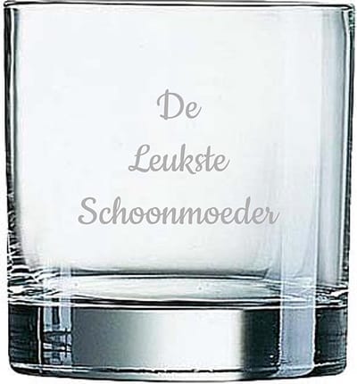Gegraveerde Whiskeyglas 38cl De Leukste Schoonmoeder