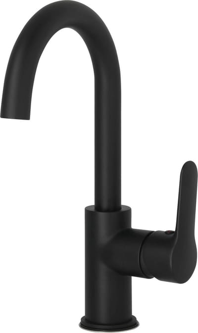 Saqu Dream Wastafelkraan - 21 cm Hoge Uitloop - met Aansluiting - Mat Zwart