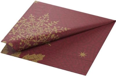 Duni kerst servetten - rood/goud - 33*33 - 50 stuks