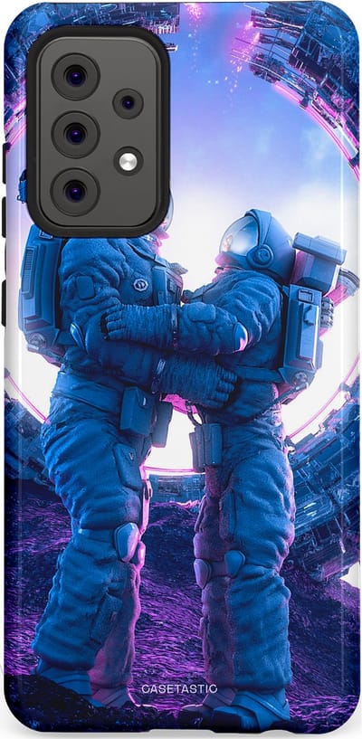 Casetastic Hoesje Geschikt voor Samsung A52 (4G/5G/s) - Stijlvolle Beschermende Duo-layer Case - Ruimtereis vol liefde