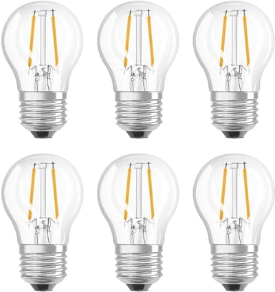 Ledvance LED Lamp Classic P45 E27 - 2.8W 250lm 2700K Ø45mm - LED Filament Lamp - Voor Gezellige Sfeerverlichting in Woonkamer & Slaapkamer - 6 stuks