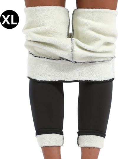 Bovista Winter Panty - Gevoerde Panty - Fleece panty - Legging Thermo Panty - Warme Panty - Elastisch - Hoge Taille - Maat XL - Donker Grijs