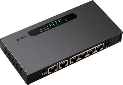 DrPhone PoE S1 - VLAN 100M POE Switch 6 Poort - 4 POE Poort + 2 Uplink - Ethernet Switch - 250 Meter Camera systeem / CCTV
