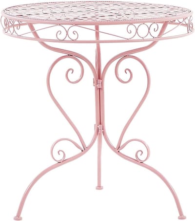 Tuin Salontafel - Buiten Tafel - Ontspannen Buiten - Poedercoating Metaal - 70x70x74 cm - Roze