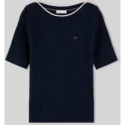 regular fit pullover van puur katoen met korte mouwen