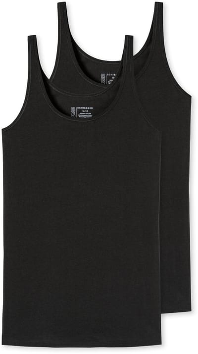 SCHIESSER 95/5 singlet (2-pack) - dames top biologisch katoen zwart