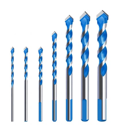 Dailygoods - 7-delige Multifunctionele Driehoek Boor Set - Voor Tegels, Hout, Beton en Glas - 3mm tot 12mm