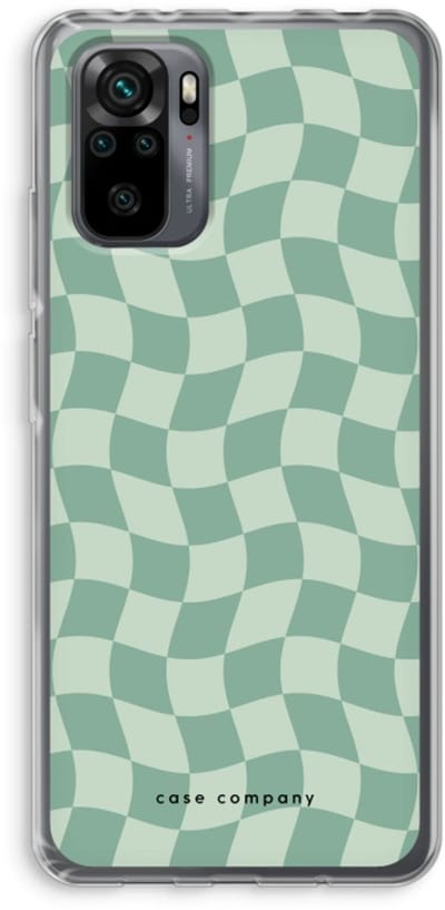 Case Company® - Hoesje geschikt voor Xiaomi Redmi Note 10 Pro hoesje - Grid Groen - Soft Cover Telefoonhoesje - Bescherming aan alle Kanten en Schermrand