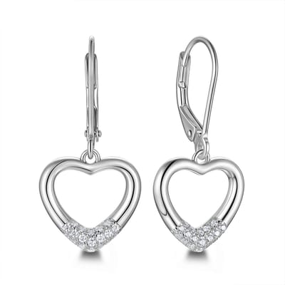 9NB-1641 – New Bling – Zilveren oorbellen hart – Zilverkleurig – 925 zilver