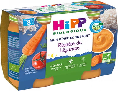HiPP My Good Night Supper Groentenrisotto van 8 Maanden Biologisch 2 Potjes