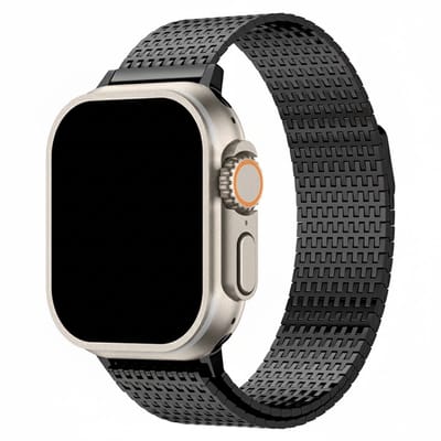 Luxe Milanees bandje - geschikt voor Apple Watch 1/2/3/4/5/6/7/8/9/10/11/ SE (1,2,3) met maat 38 mm / 40 mm / 41 mm en 42 mm (Watch 10/11) - magneet sluiting - zwart