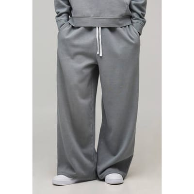 Essential Gewassen Extreme Wijde Pijpen Jogger | Washed Grey | Size 2XL