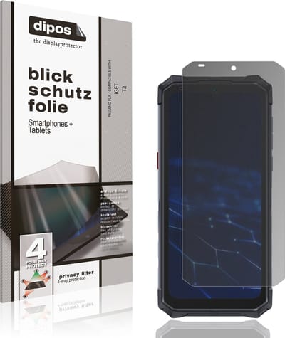 dipos – Matte Privacy Screenprotector geschikt voor iGET T2 | Anti-Spy Beschermfolie