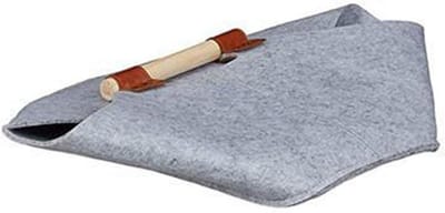 Brandhoutmand Vilt - Opbergmand - Haardhout Opslag - Grote Capaciteit - 45 x 32 x 40 cm - Lichtgrijs