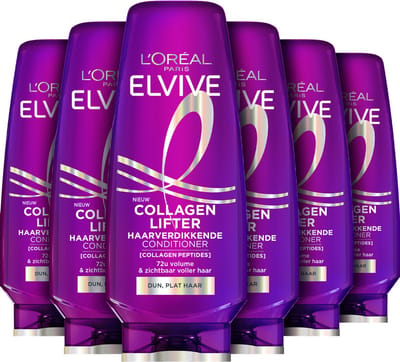 L'Oréal Paris Elvive Collagen Lifter Conditioner - 72u zichtbaar volume - Voor dun, plat haar - 200ml - 6 stuks