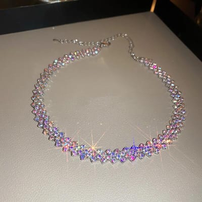 Luxe Mode Volledige Strass Choker Kettingen voor Vrouwen Geometrische Kristal Kettingen Bruiloften Sieraden Feest Cadeaus gray