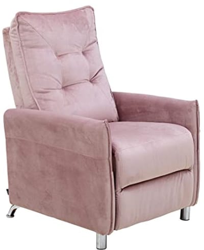 Comfortabele Fluwelen Relaxstoel met Handmatige Rugleuning - Roze