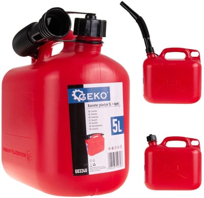 GEKO Plastic jerrycan - 5 liter - flexibel tuit - ergonomisch - rood