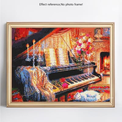 DIY Diamant Mozaïek Volledige Ronde Boor Piano Diamant Schilderij Borduurwerk Verkoop Strass Foto 20X30 beige