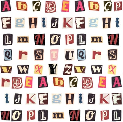 Dailygoods- Letterstickers 104 Stuks - Zelfklevend - Waterdicht - Retro Design - Decoratie Stickers - Geschikt voor Luggage/Waterflessen