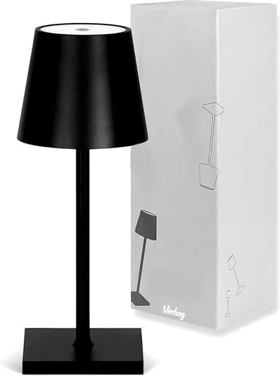 Oplaadbare Tafellamp - Dimbaar - Modern - Draadloos - Aluminium - incl kabel - Mat zwart - Stijlvol