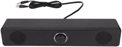Golden crown - Bedrade Computerluidspreker - USB-desktopluidspreker - Mini-soundbar-luidspreker - Geschikt voor PC en Laptop - 3,5 mm-ingang - Volumer