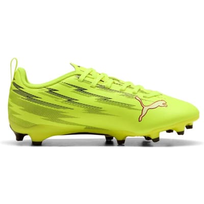PUMA ULTRA 6 PLAY FG/AG Jr Unisex Sportschoenen - Yellow Alert-PUMA Black-Glowing Red-Lime Squeeze