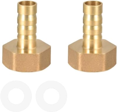 Tuleconnector voor tuinslangen, 10 mm aansluiting, G1/2 vrouwelijke schroefdraad, 2 stuks met transparante siliconen afdichtingen